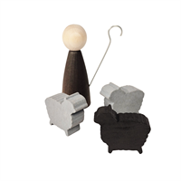 Shepherd with 3 Sheep