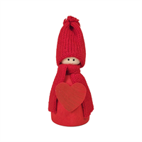 Tomte med hjärta röd 120 mm