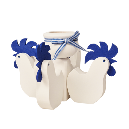 Candlestick with roosters blue - Last chance