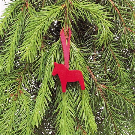 Häst med band mini röd