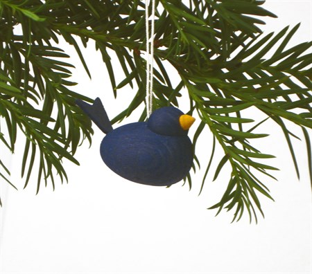 Fågel mörkblå bets hängande