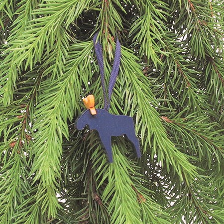 Älg mini med band blå