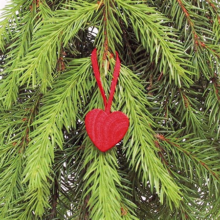 Hjärta med band mini rött