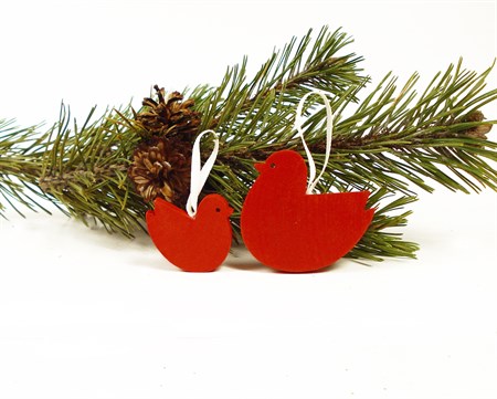 Fågel stor röd bets hängande