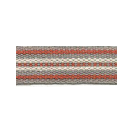 Band 15 mm grå/vit/röd 100m/rulle