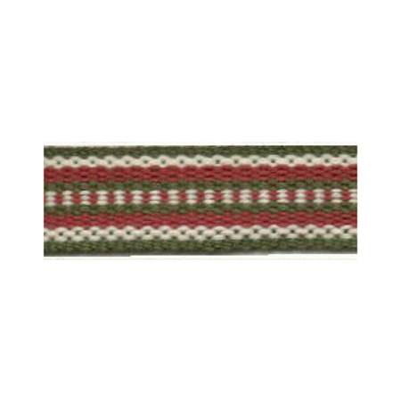 Band 15 mm grön/vit/röd 100m/rulle